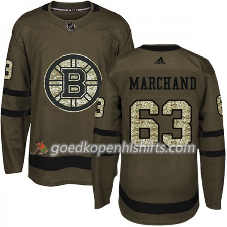 Boston Bruins Brad Marchand 63 Adidas 2017-2018 Camo Groen Authentic Shirt - Mannen